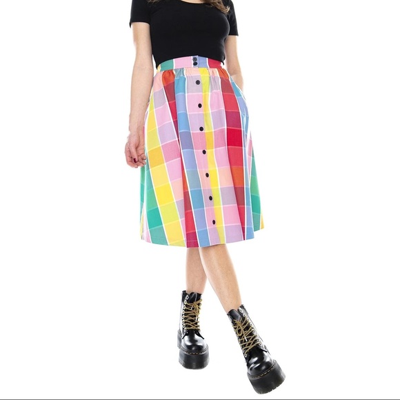 Lazy Oaf Golden Years Check Skirt - Picture 4 of 5